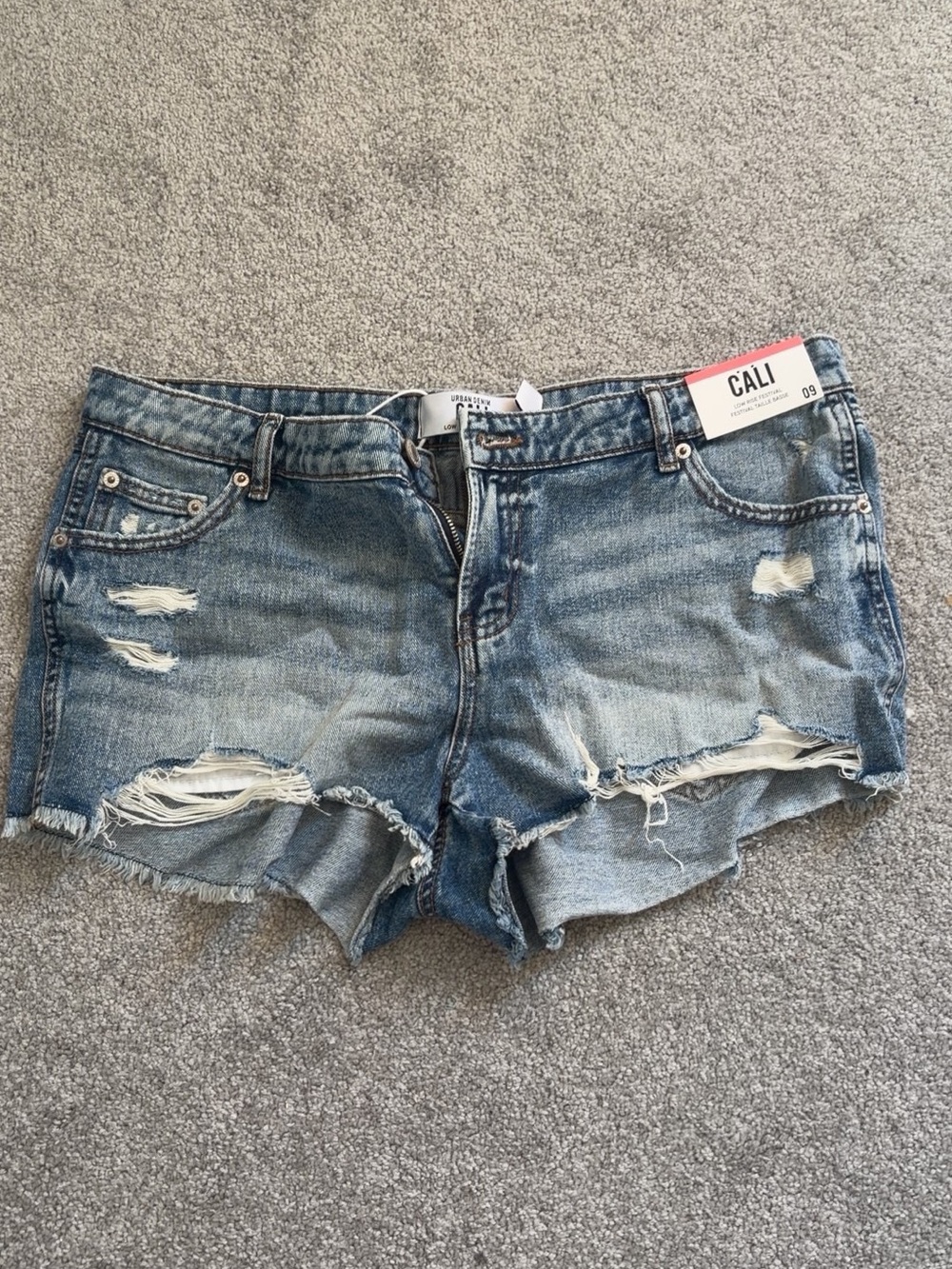 Distressed Denim Women’s Shorts - Light Blue